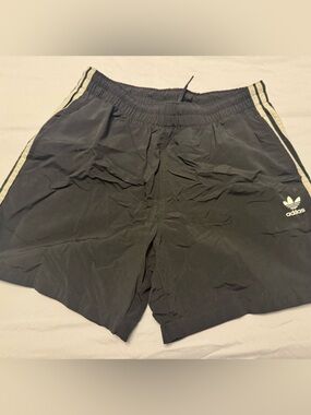 Adidas Men's Black Athletic Shorts with Side Stripes swimsuit swim